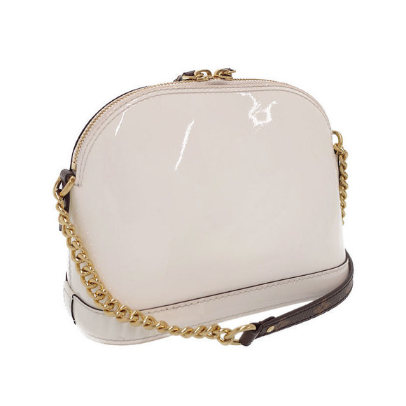 Louis Vuitton Vernis Miroir Alma Mini Chain Shoulder Bag Snow - Picture 2 of 9